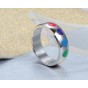 Modyle High quality stainless steel heart shape colorful Rainbow rings for Men for Women never fade gay ring Final Sale price