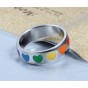 Modyle High quality stainless steel heart shape colorful Rainbow rings for Men for Women never fade gay ring Final Sale price