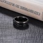 Modyle 2018 New Fashion Men Rings Black Crystyal Rings Stainless Steel Men Wedding Rings