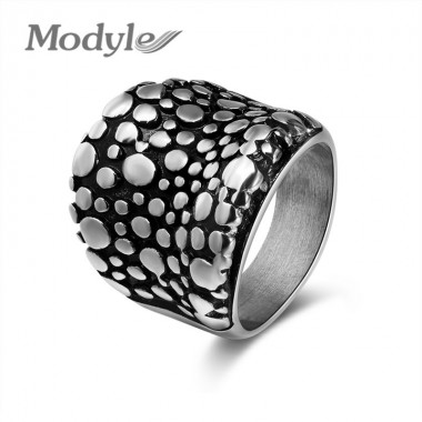 Modyle 2018 New Punk Retro Men 316L Stainless Steel Black Rings For Women