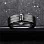 Modyle Punk Cool Simple Black CZ Stone Ring For Men Stainless Steel Wedding Band Engagement Ring