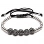 New Charm Ball Bracelets & Bangles Braiding Macrame Men Bracelets Pave Black CZ Ball Connector Jewelry  Beads DIY Men Bracelet