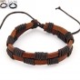 Cool Fashion vintage Double Layer Twisted Leather Bracelet hand-rope strap casual leather bracelet for men & women