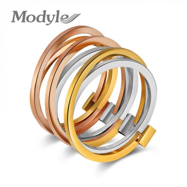 Modyle 2018 New 316L Titanium Stainless Steel Rings for Women Men Wedding Jewelry Special Design Colorful Ring