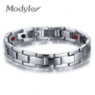 Modyle Health Care Bracelet Bangle Magnet Germanium Stainless Steel Men Jewelry