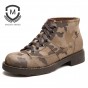 Maden Brand 2018 New Fashion Snow boots High Guality Leather Suede Camouflage Military Boots Retro Classic Mens Winter boots men