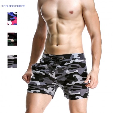 SEOBEAN Men's shorts casual summer beach Small cotton camouflage shorts