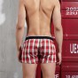 SEOBEAN 100% cotton Mens Low Rise plaid Tracksuit Home Casual Trunks Shorts 3 clors