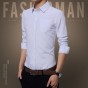 Cotton Business Office Shirts Work Dress Shirt Men Solid Fashion Brand Social Shirts Slim Fit Casual Men Shirt Plus Size 842