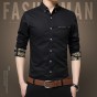 Long Sleeve Men Shirt Solid Mens Dress Shirts Cotton Brand Clothing Camisa Social Masculina Plus Size Leisure Chemise Homme 846