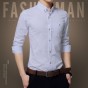 Classic-fit Business Dress Shirt Men New Brand Social Shirts New Solid Men Clothes Long Sleeve Luxury Plus Size Male Shirts 505