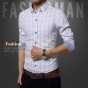 100% Cotton Plaid shirt Men Luxury Brand Shirts Cotton Dress Shirt business Slim Fit Social Shirts solid men's top plus size 529