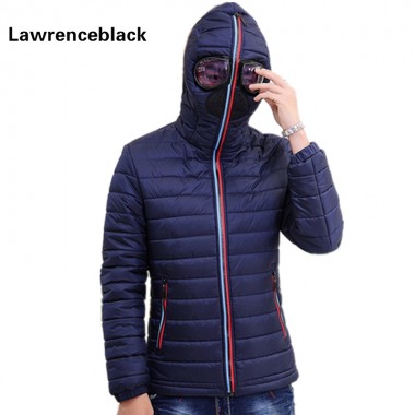 Lawrenceblack Winter Jackets Men Parkas with Glasses Padded Hooded Coat Mens Warm Camperas Children Windproof Quilted Jacket 839