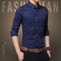 Classic-fit Business Dress Shirt Men New Brand Social Shirts Solid Chemise Homme Long Sleeve Luxury Plus Size Male Shirts 504