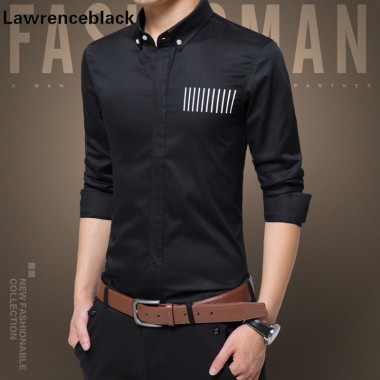 Men Shirts Slim Fit New Designer Cotton Shirts Social Long Sleeved Chemise Spring Shirt Fashion Casual Shirts Free Shipping 495