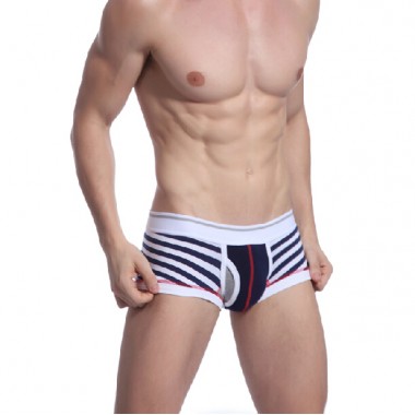 SEOBEAN Men's cotton striped boxer underwear Low-rise boxer 2 Colors NO237