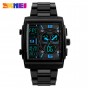 SKMEI Brand Men's Watch Multiple Time Zone Clock Men Quartz Digital Watches PU Dual Display Wristwatches Relogio Masculino 1274