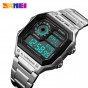 SKMEI 1382 Digital Watch Men Waterproof Pedometer Calorie Compass Multifunction Sport Clock Men's Wristwatch Silver Male Watches